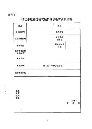 镇江市关于印发《关于开展道路运输驾驶员继续教育工作的实施方案》的通知9