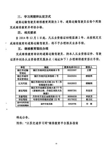 镇江市关于印发《关于开展道路运输驾驶员继续教育工作的实施方案》的通知11
